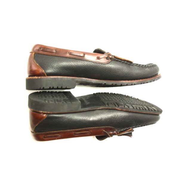 Allen Edmonds Mens 9.5 C Nashua Black/Brown Two Tone Kiltie Tassel Dress Loafers